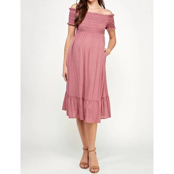 Hello Miz Green Side Cinched Maternity Dress- Size M Hello MIZ | Dresses |  Hello Miz Large Blush Pink Maternity Midi Dress ...